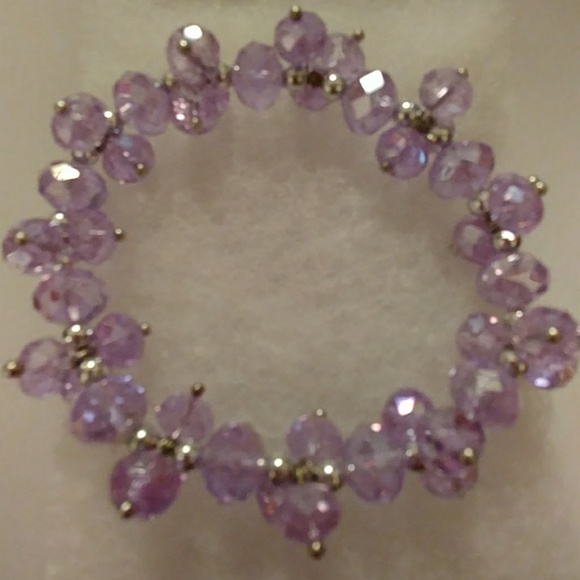 Lavender Metallic Crystal Bracelet - Picture 4 of 8